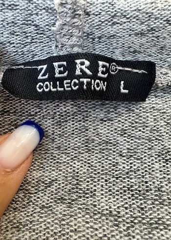 Gri Kapüşonlu Uzun Hırka - Görsel 4