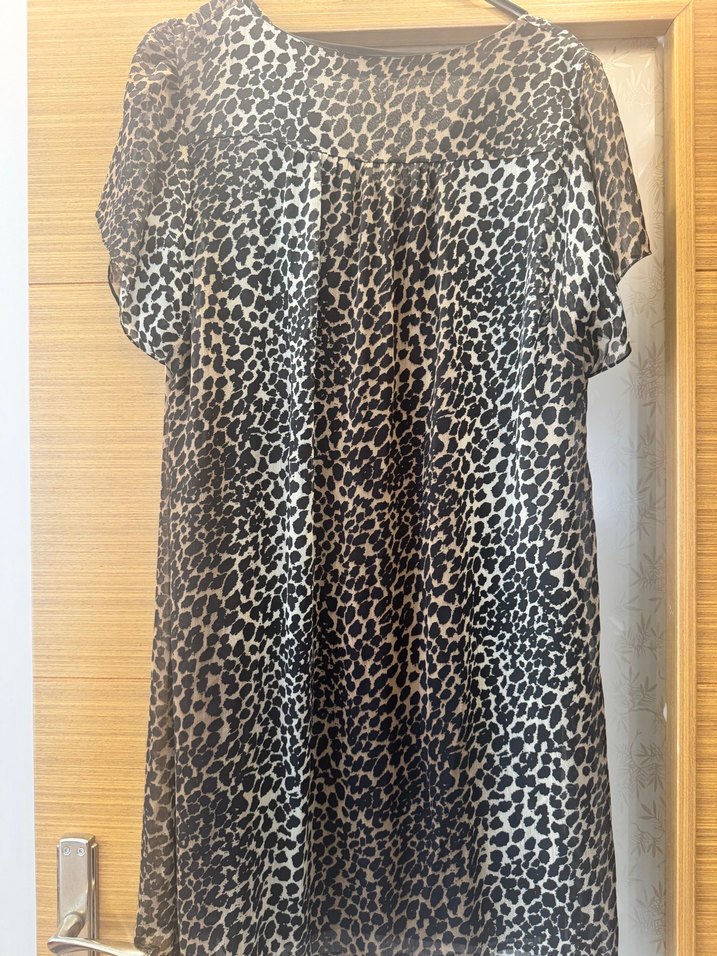 Kahverengi Leopar Desenli Mini Elbise - Görsel 5