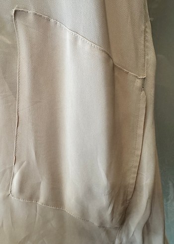 Şifon Bej Kadın Midi Tunik Kısa Kollu - Görsel 4