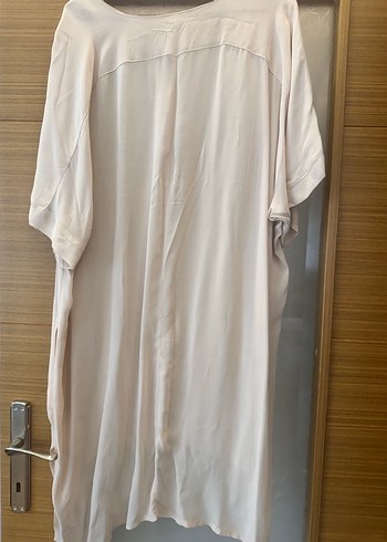 Şifon Bej Kadın Midi Tunik Kısa Kollu - Görsel 5