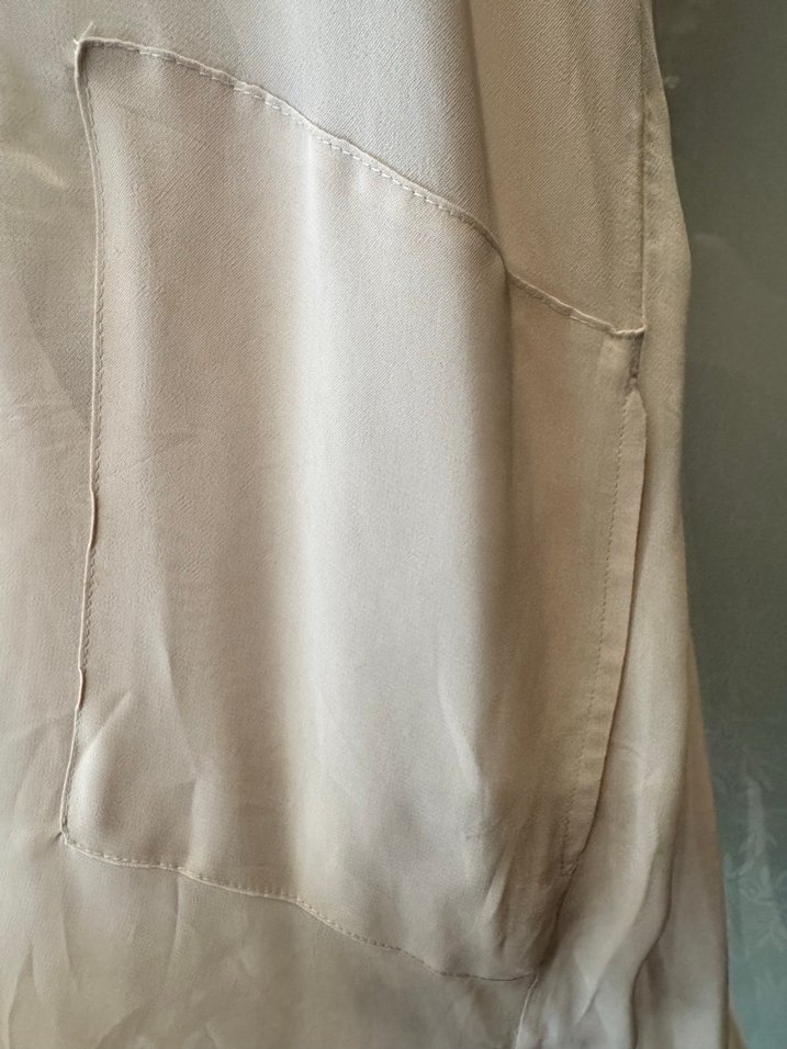 Şifon Bej Kadın Midi Tunik Kısa Kollu - Görsel 4