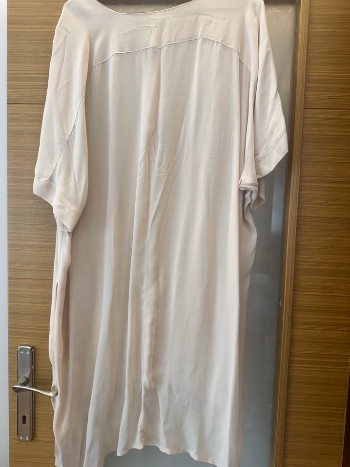 Şifon Bej Kadın Midi Tunik Kısa Kollu - Görsel 5