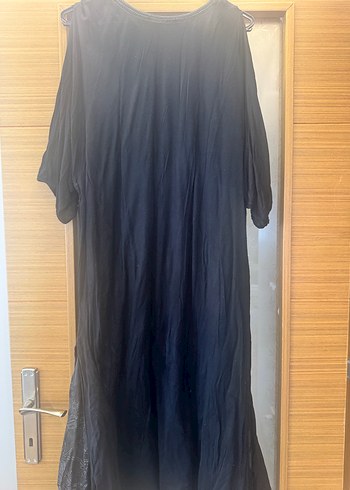 Siyah Uzun Salaş Gotik Keten Elbise - Görsel 5