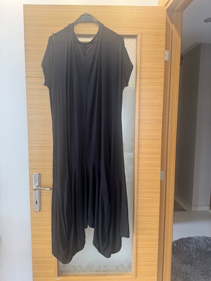 Siyah Salaş Uzun Elbise - Görsel 2