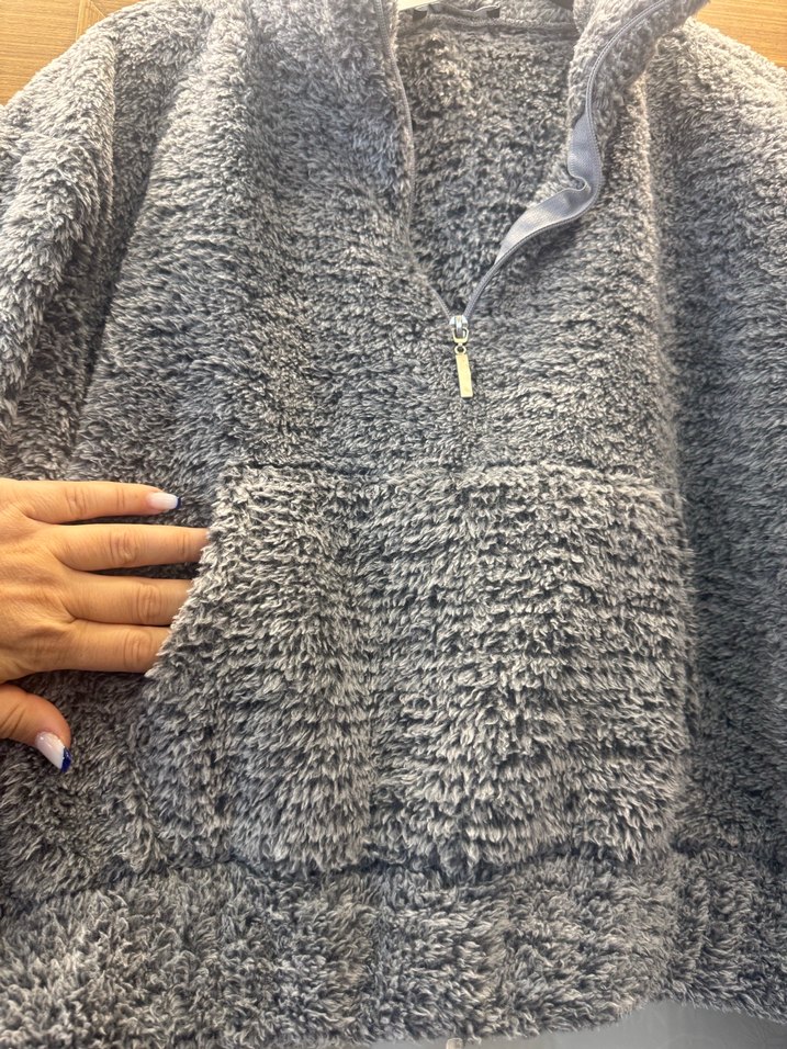 Gri Yüksek Yaka Kadın Sweatshirt - Görsel 2