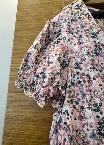 Pembe Bohem Kısa Kollu Midi Elbise - Görsel 4