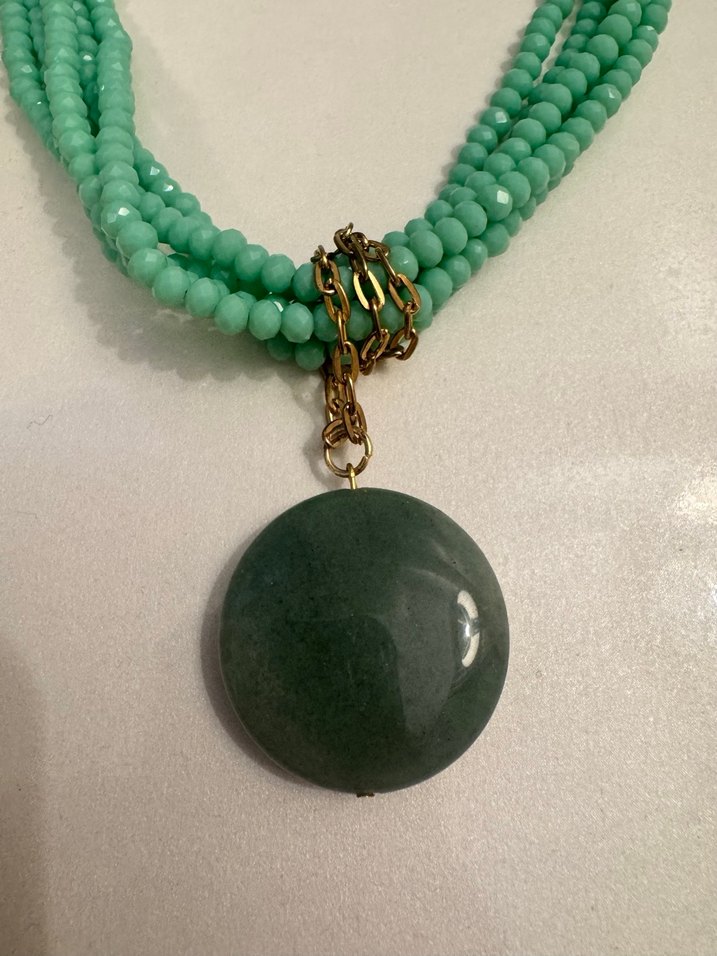 Turkuaz Boncuklu Kolye - Görsel 2