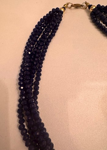 Lacivert Boncuklu Kadın Kolye - Görsel 3