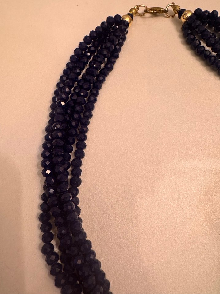 Lacivert Boncuklu Kadın Kolye - Görsel 3