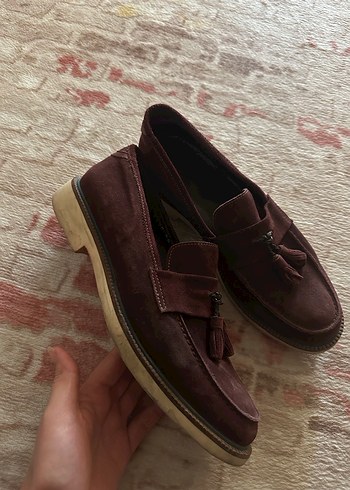 41 Beden Bordo Süet Püsküllü Erkek Klasik Ayakkabı