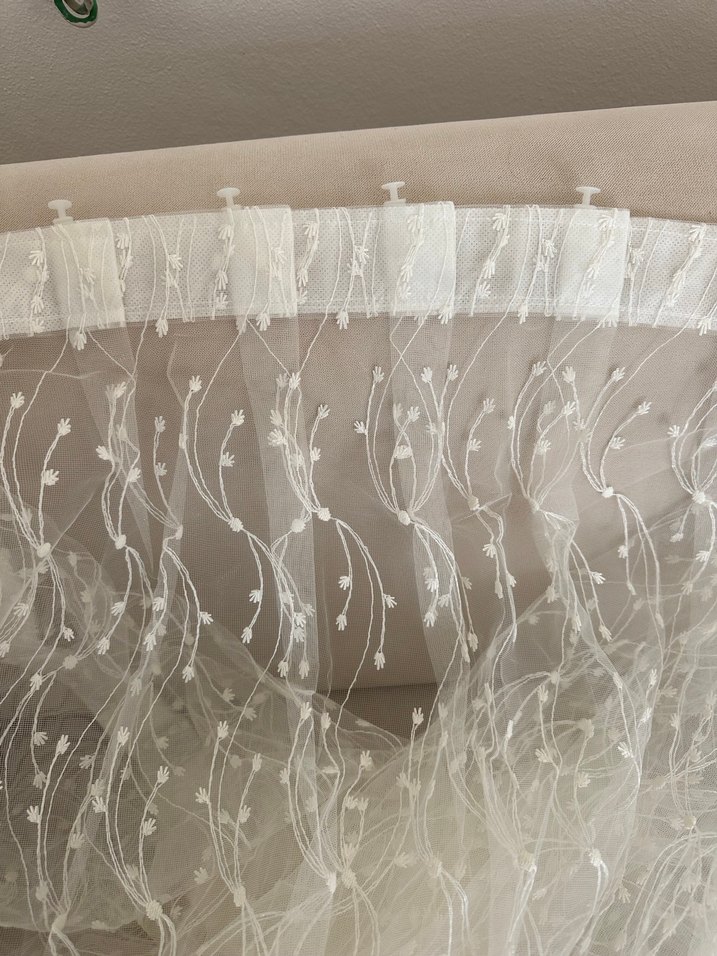 İşlemeli Beyaz Bohem Perde - Görsel 5