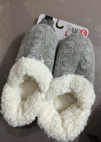 Gri Örgü Sıcak Ev Terliği - Görsel 5