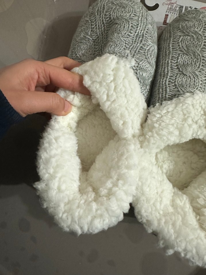 Gri Örgü Sıcak Ev Terliği - Görsel 3