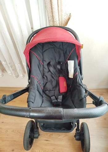 Kırmızı Çok Fonksiyonlu trawel sistem Bebek Arabası - Görsel 4