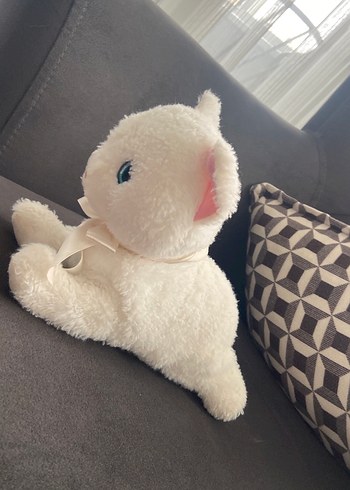 Beyaz Peluş Kedi Oyuncak miyavlıyor ayaga kalkıyor pillidir - Görsel 2