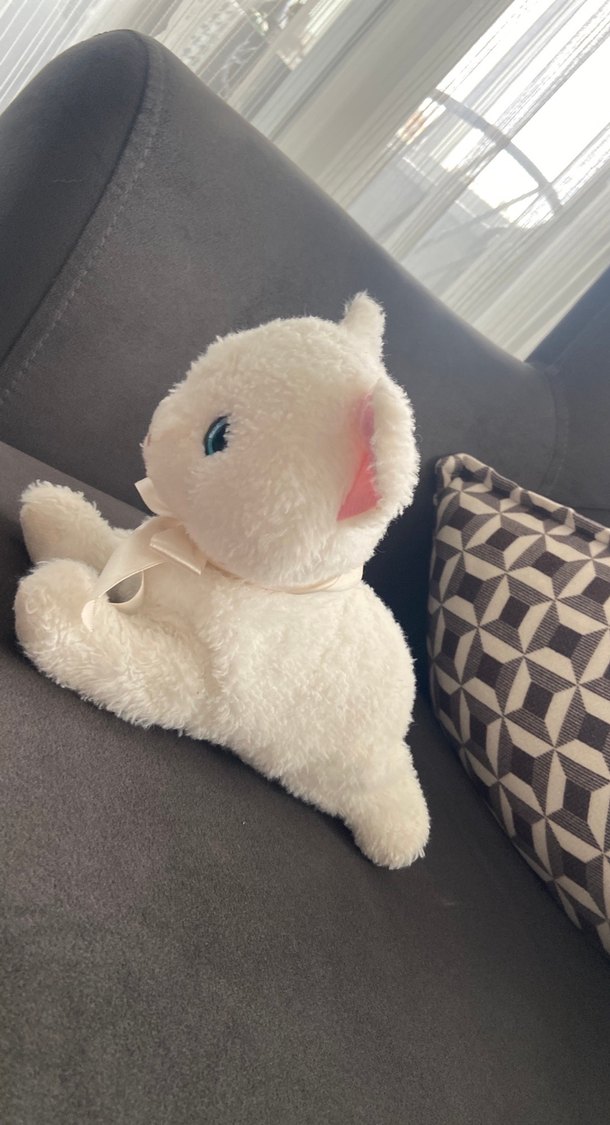 Beyaz Peluş Kedi Oyuncak miyavlıyor ayaga kalkıyor pillidir - Görsel 2