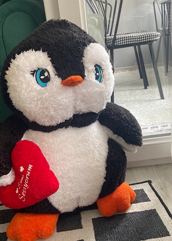 Renkli Gözlü Peluş Penguen Oyuncak 65 santim - Görsel 2