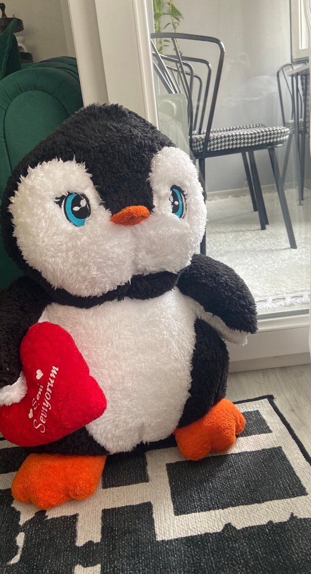 Renkli Gözlü Peluş Penguen Oyuncak 65 santim - Görsel 2