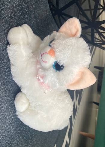 Beyaz Peluş Kedi Oyuncak 30 santım - Görsel 2