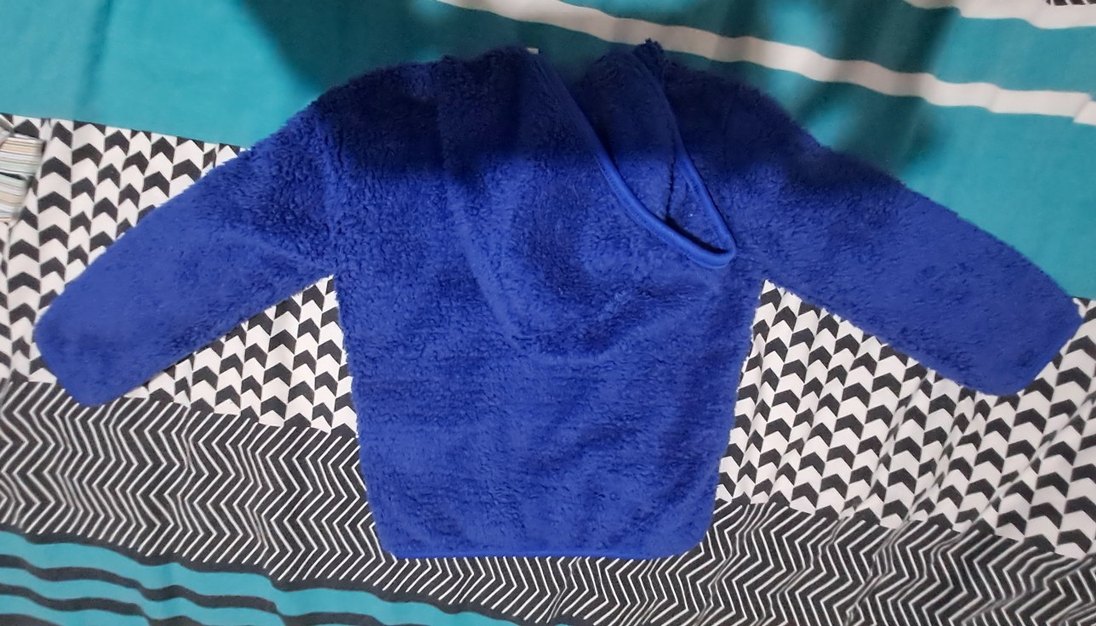 Kapüşonlu Mavi Fermuarlı Erkek Çocuk Ceketi - Görsel 2