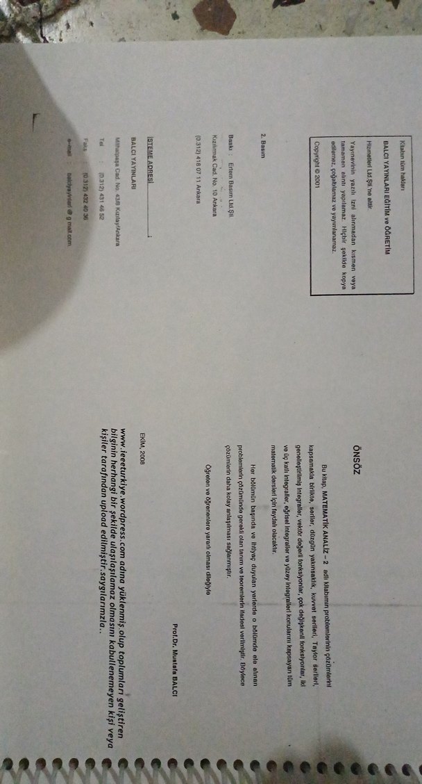 Çözümlü Matematik Analiz Problemleri Mustafa Balcı - Görsel 3