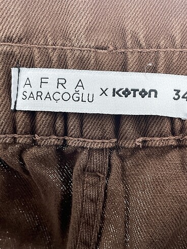 34 Beden kahverengi Renk Koton Jean / Kot %70 İndirimli.