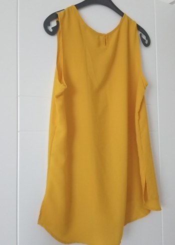 Sarı Kolsuz Basic Bluz - Görsel 7