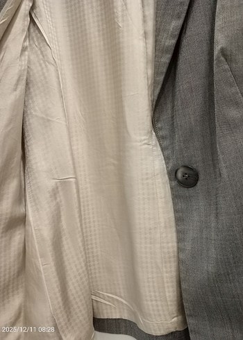 Gri Düğmeli Kadın Blazer Ceket - Görsel 3