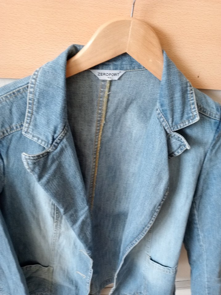 Kadın Mavi Denim Ceket Düğmeli - Görsel 5