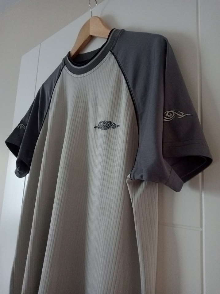 Gri Erkek Kısa Kollu Oversize Tişört - Görsel 3