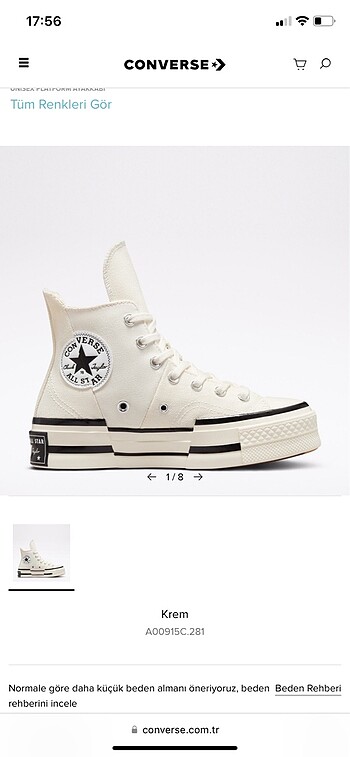 Converse chuck 70 plus sıfır faturalı