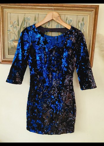 Parlak Lacivert Payetli - Görsel 2