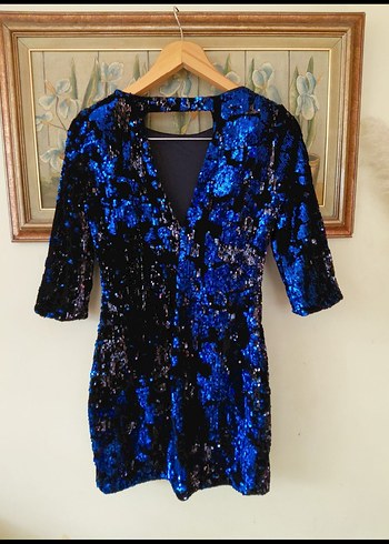 Parlak Lacivert Payetli - Görsel 3