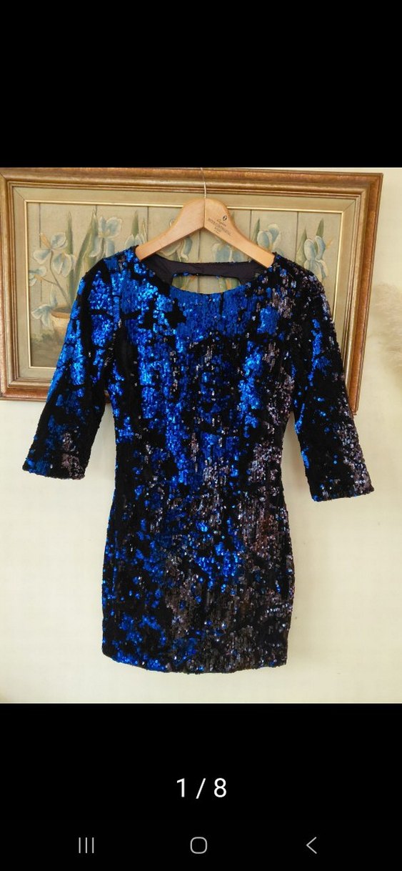 Parlak Lacivert Payetli - Görsel 2