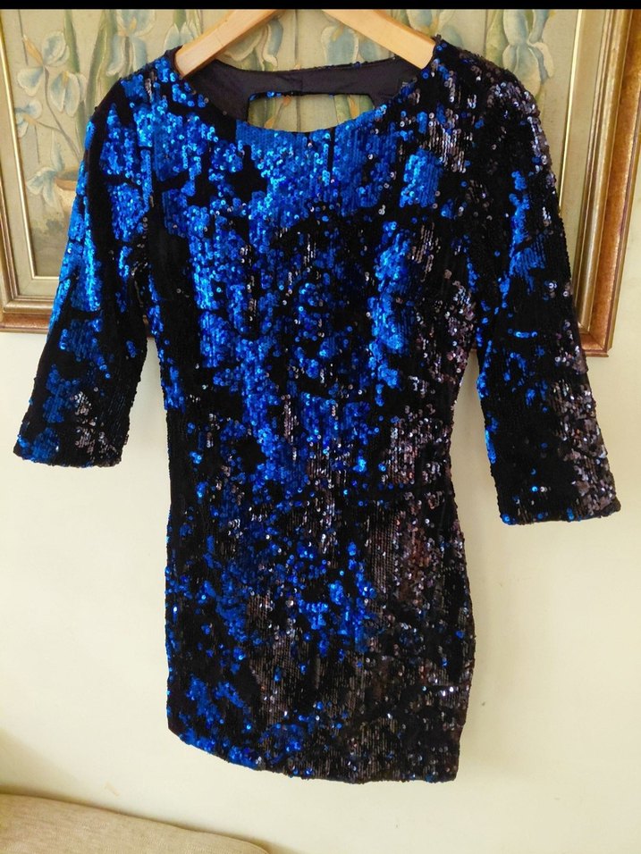 Parlak Lacivert Payetli - Görsel 4