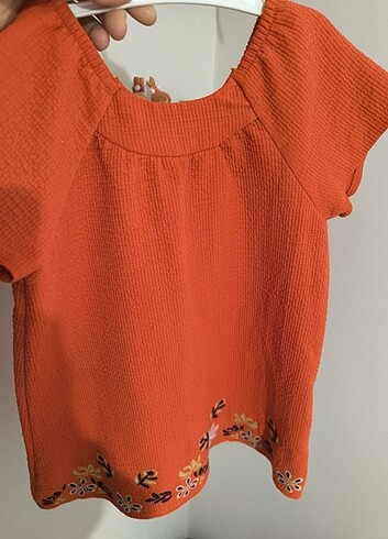 12-18 Ay Beden turuncu Renk Koton elbise yazlık 