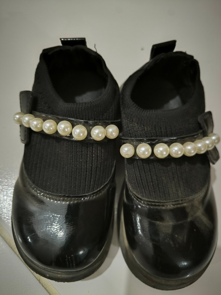 Kız Çocuk Siyah İnci Tokalı Babet - Görsel 4