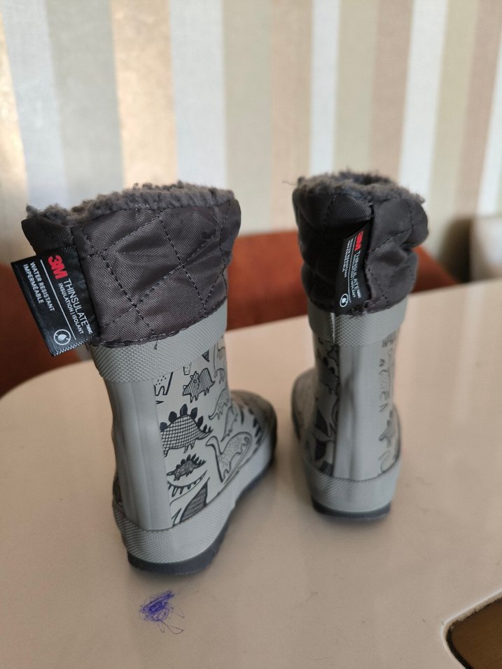 Gri Desenli Erkek Çocuk Yağmur Çizmesi - Görsel 5