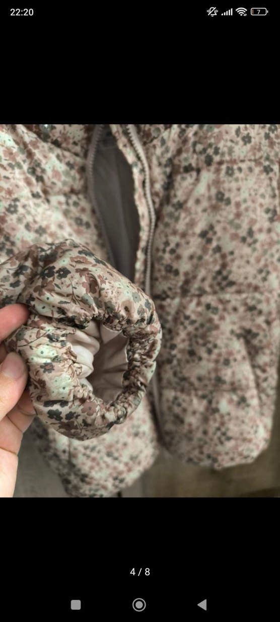 Kız Çocuk Gri Desenli Düğmeli Ceket - Görsel 4