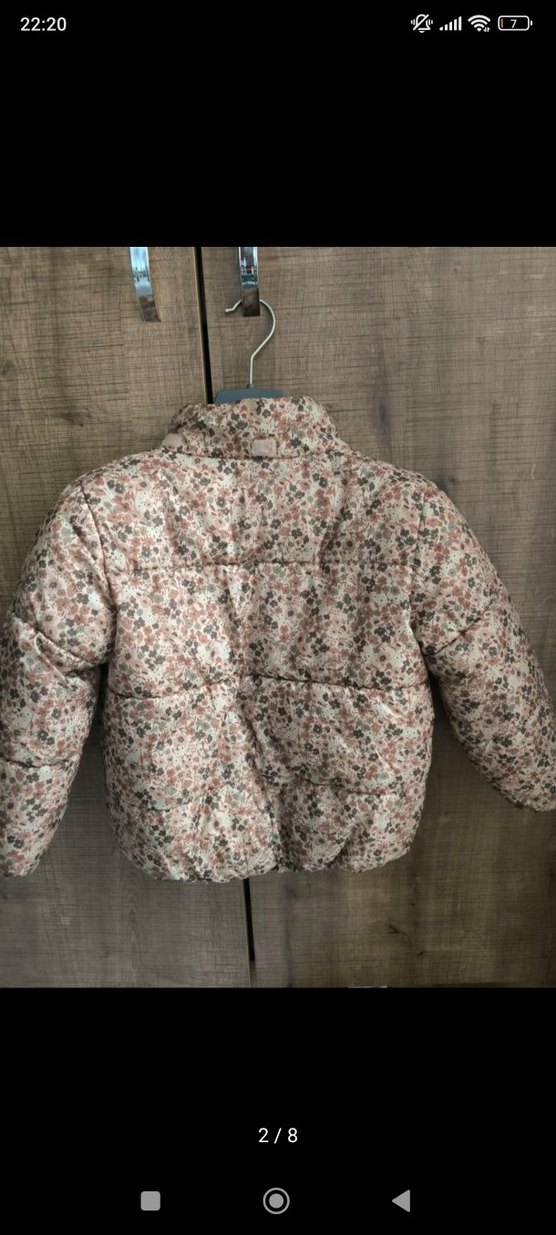 Kız Çocuk Gri Desenli Düğmeli Ceket - Görsel 2