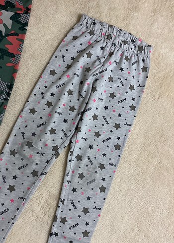 Kızlar için Kamuflaj Desenli Gri Tayt - Görsel 3