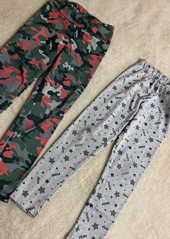 Kızlar için Kamuflaj Desenli Gri Tayt - Görsel 7