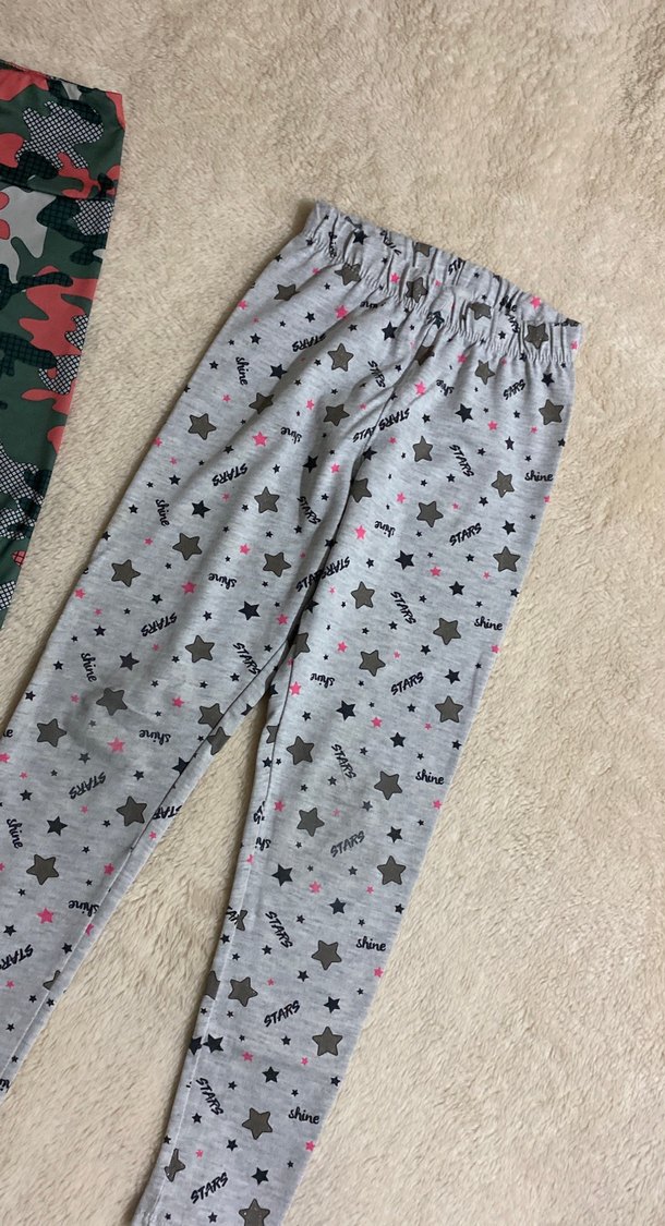 Kızlar için Kamuflaj Desenli Gri Tayt - Görsel 3