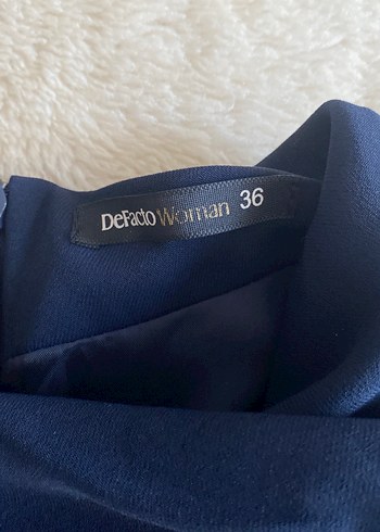 Lacivert Drapeli Kolsuz Midi Tulum - Görsel 5