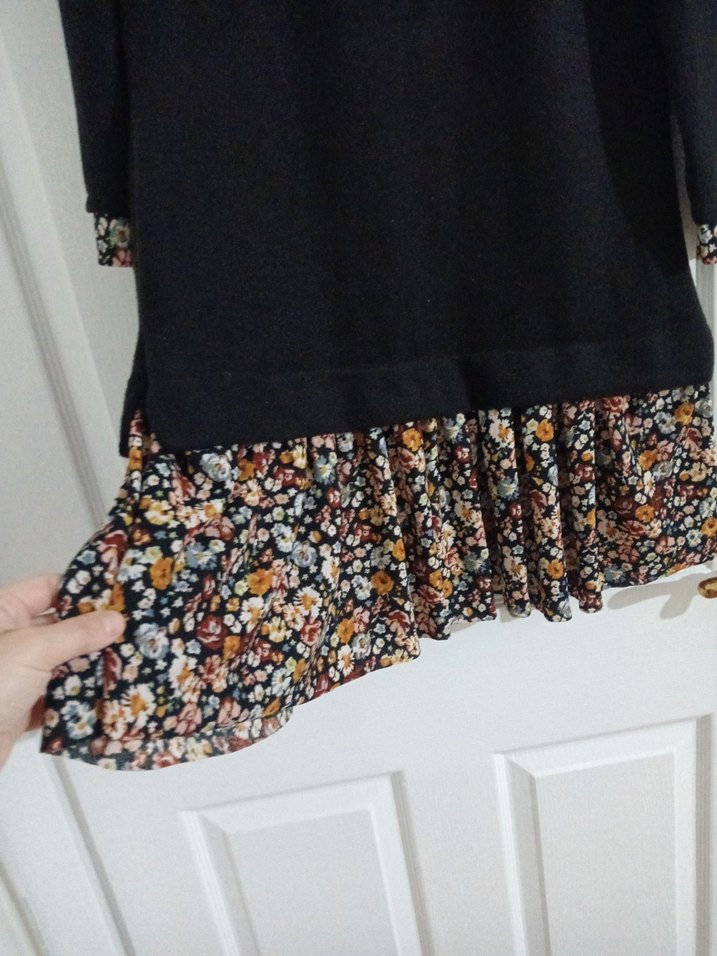 Uzun Kollu Siyah Mini Bohem Elbise - Görsel 3