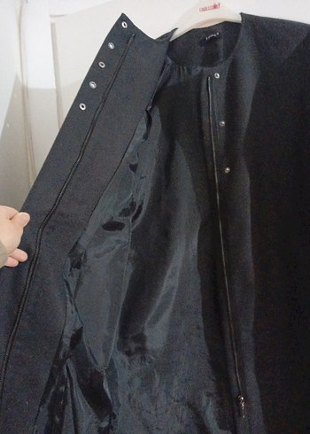 Kol Ucu Kürklü Füme Kaban - Görsel 7