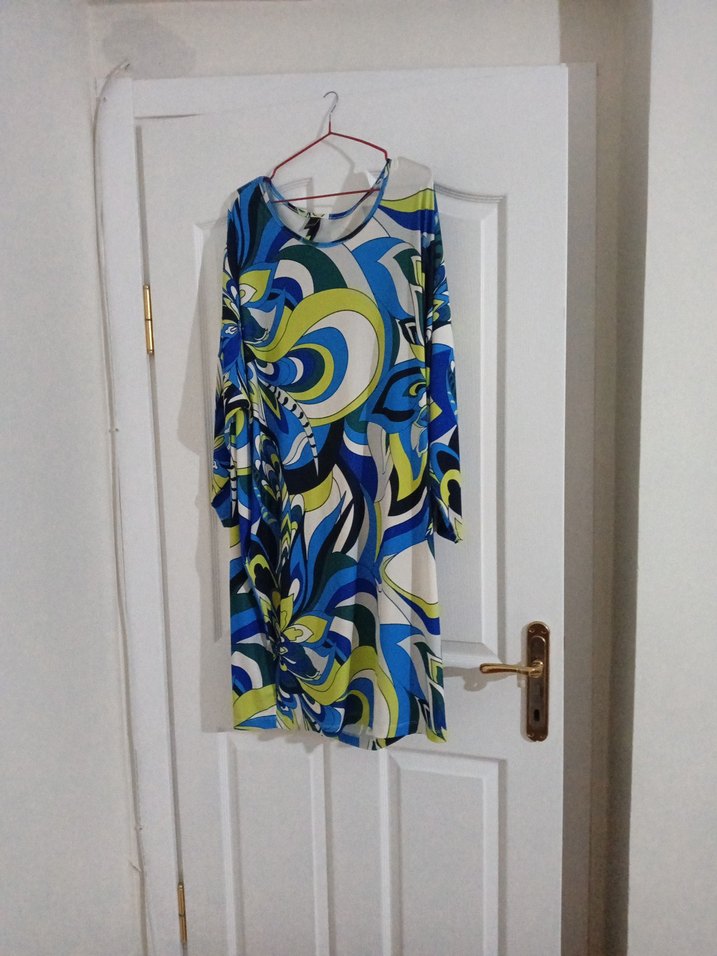 Renkli Batik Desenli elbise - Görsel 4