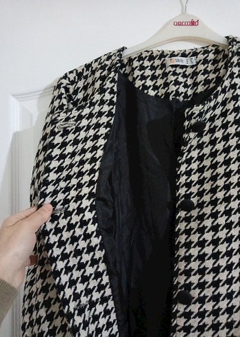 Tavin Düğmeli Uzun Kadın Kaban - Görsel 4