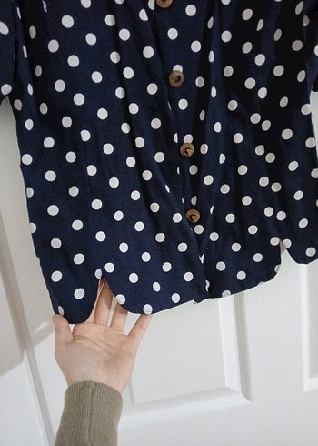 Kadın Puantiyeli Kısa Kollu ceket - Görsel 4