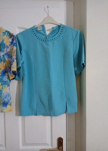 Mavi desenli ceket ve bluz - Görsel 3